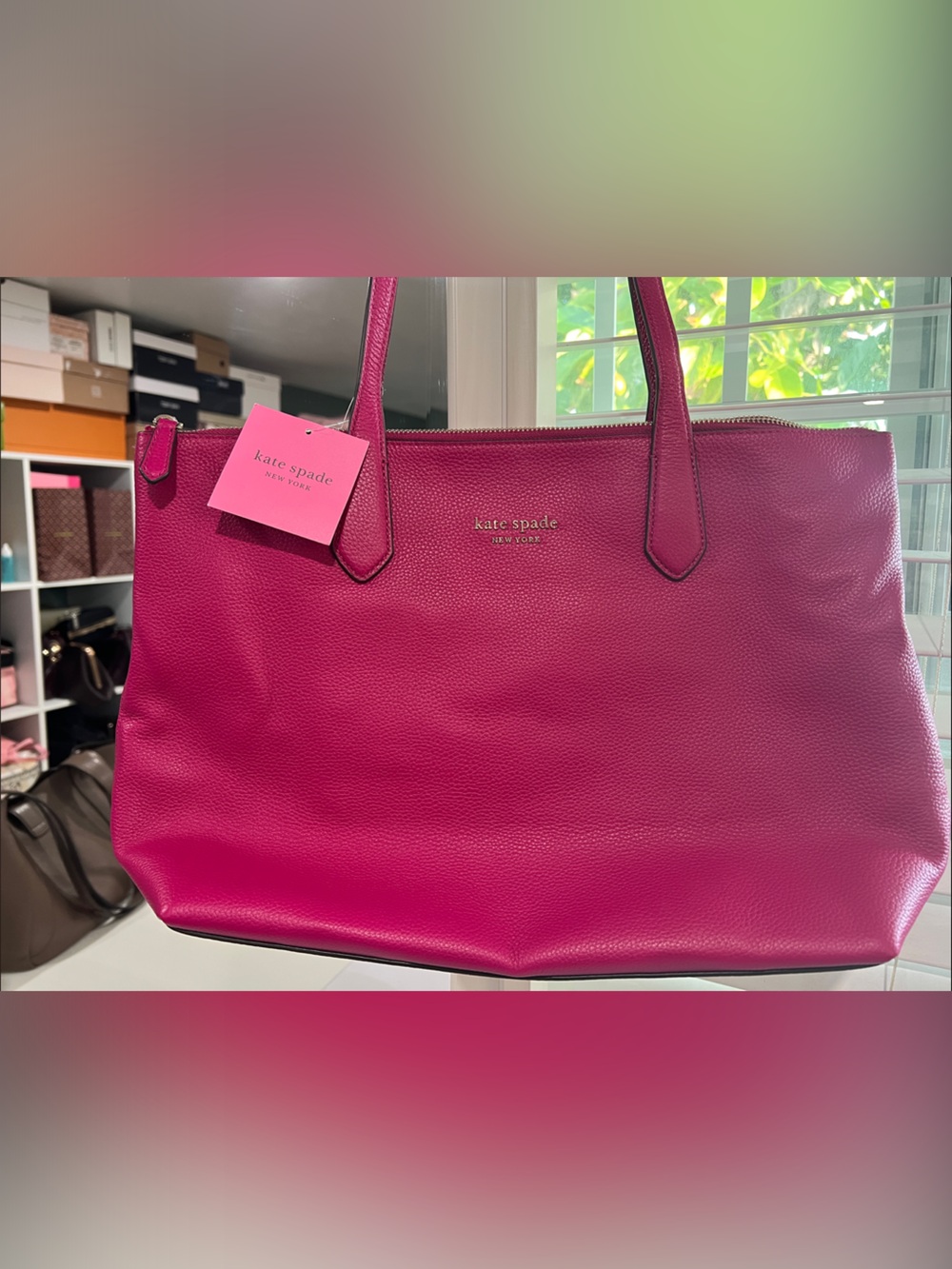 kate spade Fuchsia Pink Pebbled Leather Tote